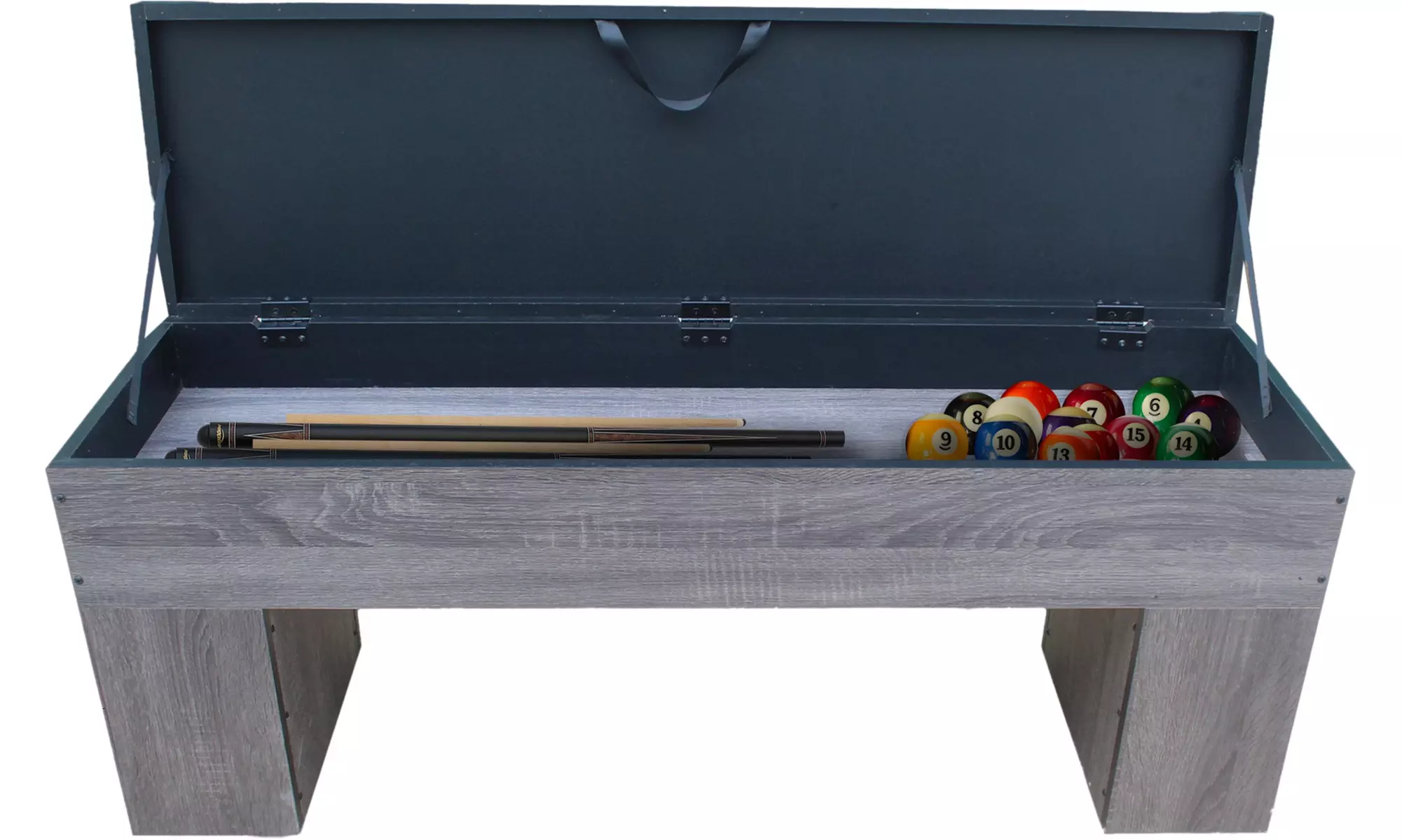 Accesorios y mobiliario de billar en varios colores y materiales
