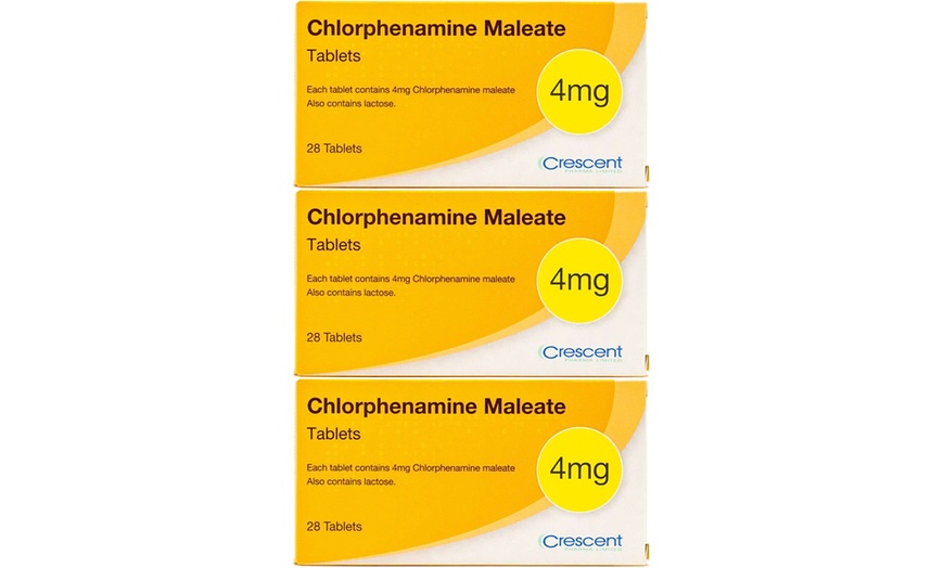 Image 1: Pack of 84, 168 or 336 Chlorphenamine Maleate 4 mg Tablets