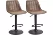 HomCom Set of Two Adjustable Bar Stools - Second Medium