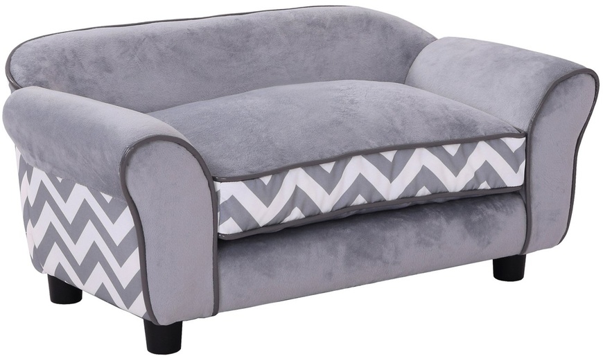 Image 3: PawHut Pet Sofa with Cushion