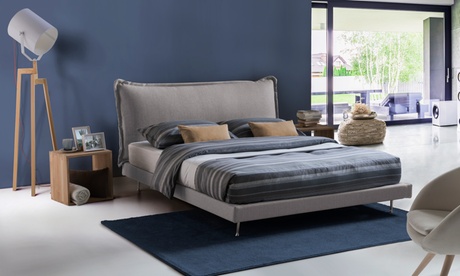 Letto matrimoniale design Taormina Light, Made Italy e disponibile in 3 colori