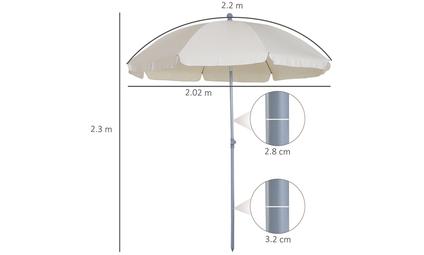 Image 6: Outsunny Beach Umbrella