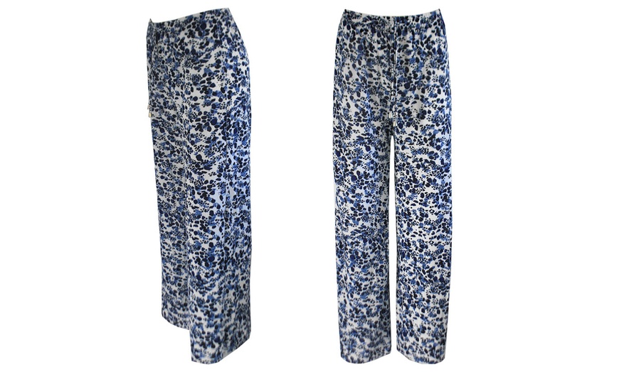 Image 9: Floral Printed Palazzo Trousers