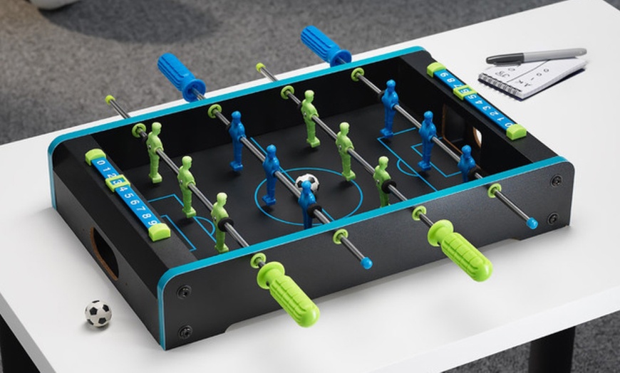 Image 1: #winning Compact Neon Table Soccer Set