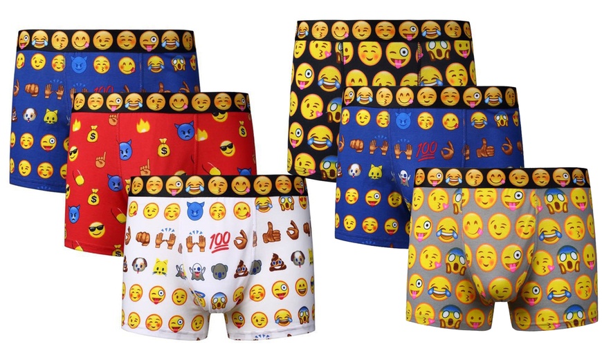 Image 1: Smiley Emoji Boxers Six-Pack