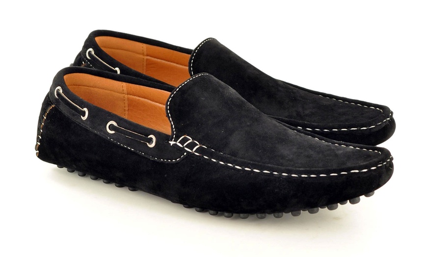 Image 3: Men's Faux Suede Casual Loafers