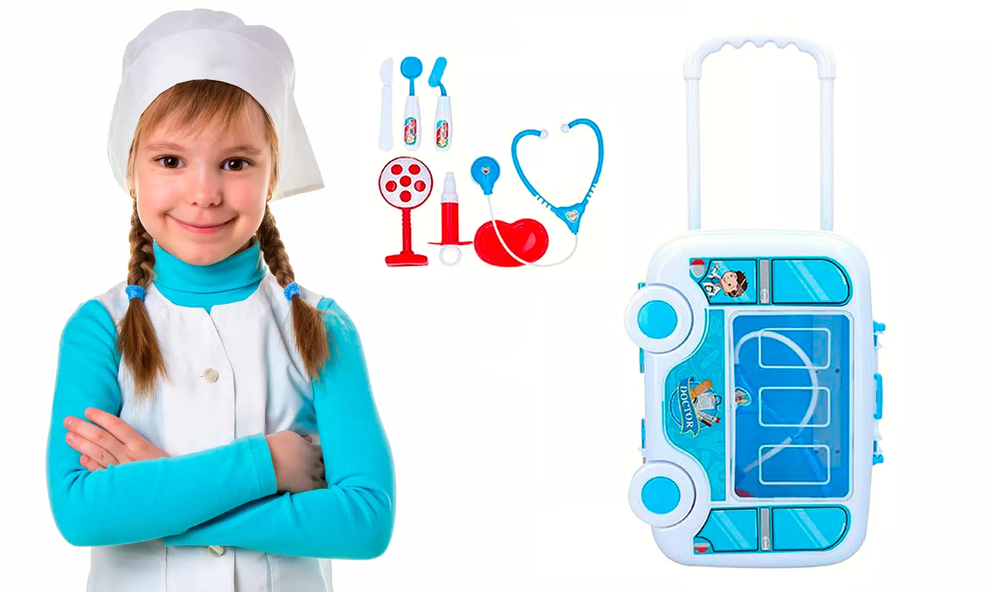 Valisette de docteur pour enfant en plastique ABS de la marque Color baby - Primary Image