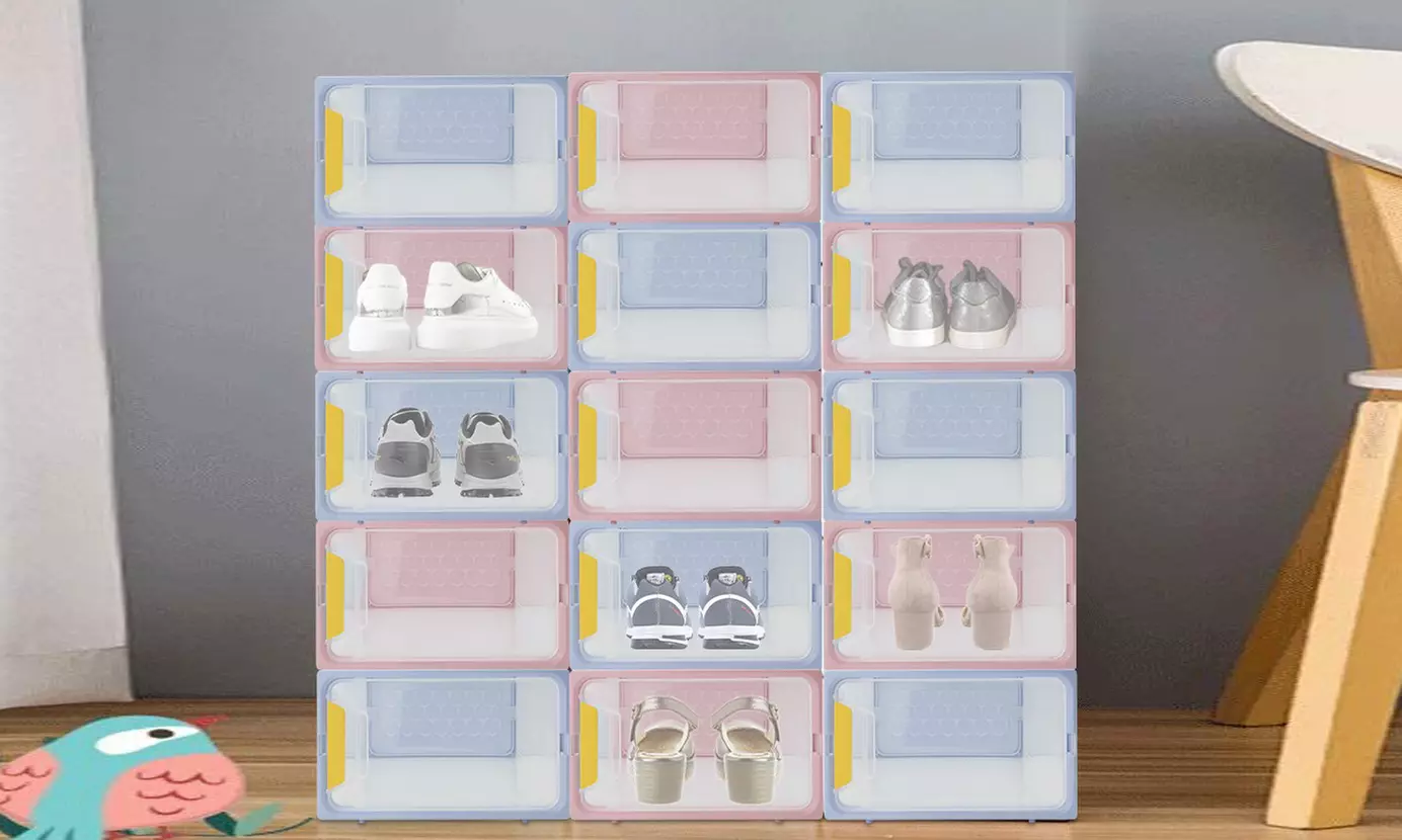 Lots de 2 ou 4 boîtes de rangement en plastique pour chaussures - Primary Image