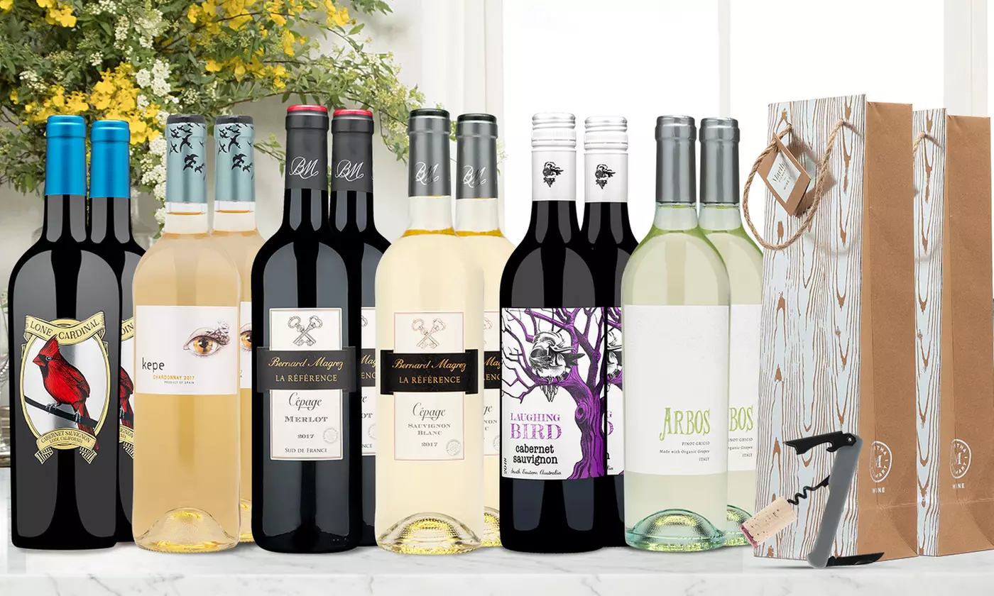 The Dinner Party Collection – 6 or 12 Wines, Gift Bags, & Corkscrew from Martha Stewart Wine Co. (Up to 54% Off) - Primary Image
