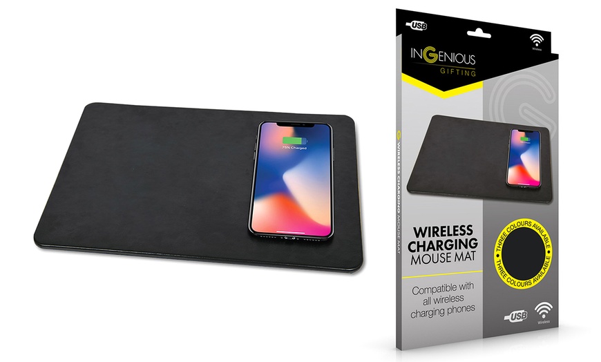 Image 1: Wireless Charging Mouse Pad