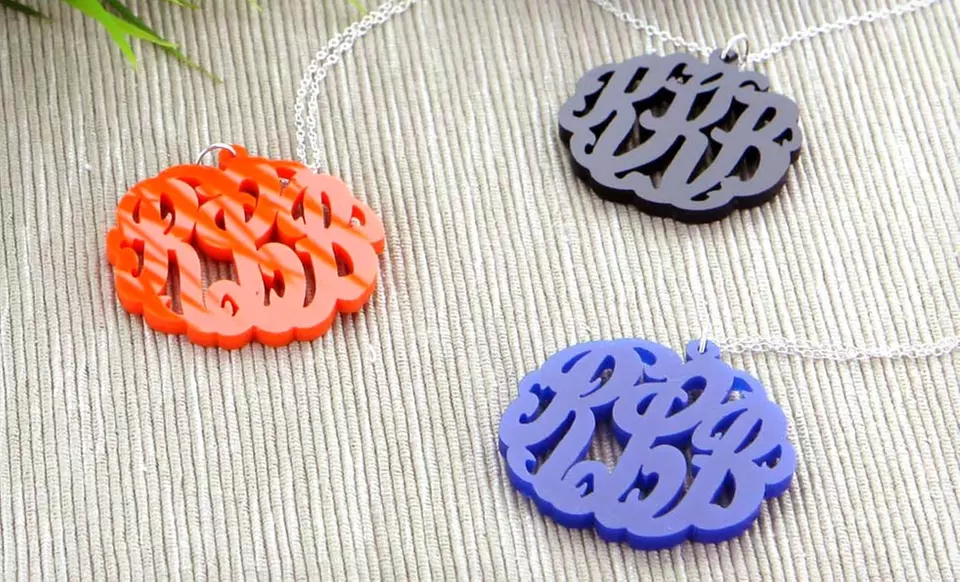 $24.99 for an Acrylic Monogram Necklace with a Sterling Silver Chain ($79 List Price). Free Shipping. - Second Medium