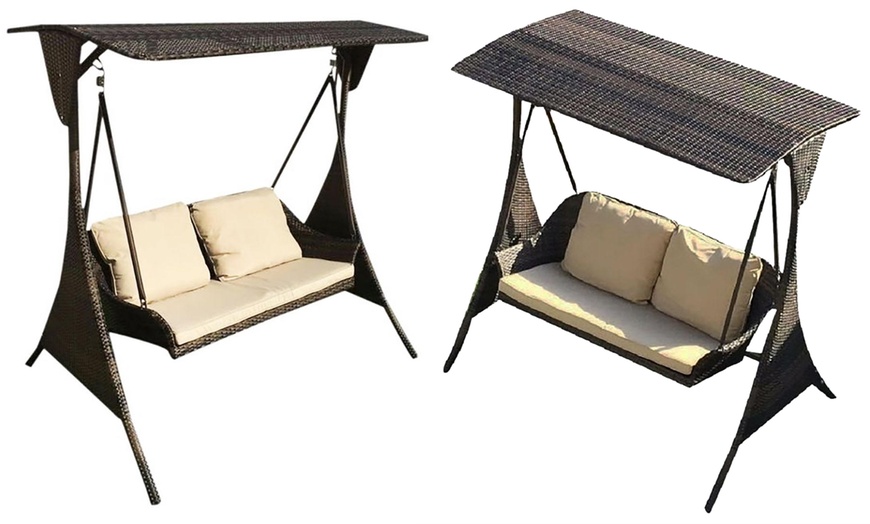 Image 1: Outdoor Two-Seater Swing