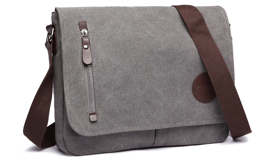 Image 5: Men's Canvas Messenger Bag