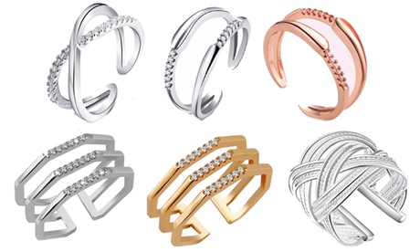 1 ou 2 bagues/anneaux ajustables ornés de cristaux Swarovski®