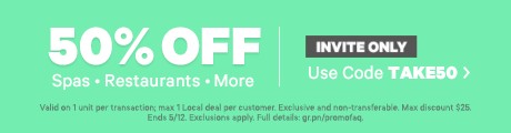 50% OFF 1 Local Deal with code TAKE50