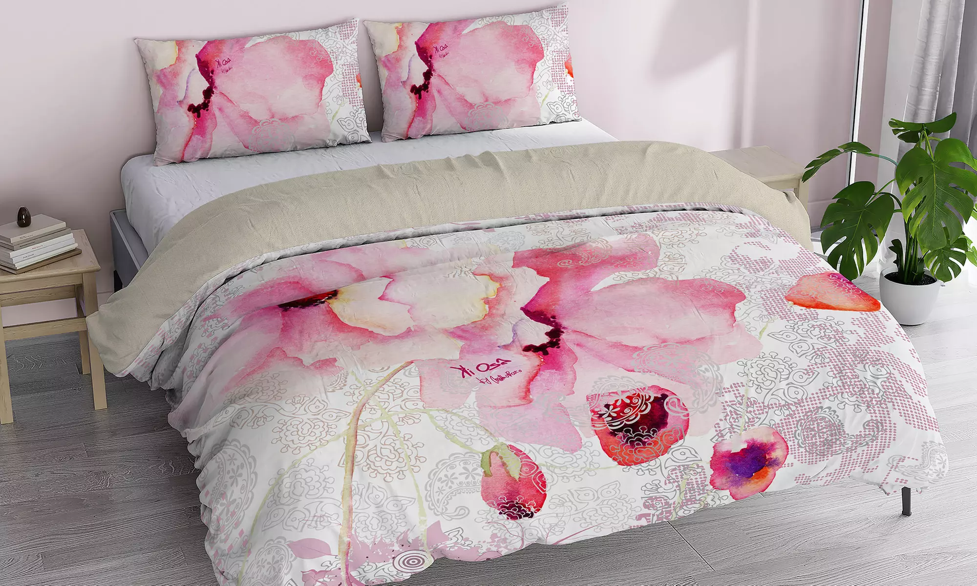 Parure copripiumino Kiosa in stampa digitale