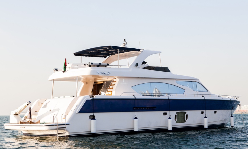 Image 1: Embark on a Luxury Dubai Marina Yacht Cruise at Media Waves Yachts!