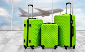 Three-Piece Diamond-Design Hard Shell Luggage Set 