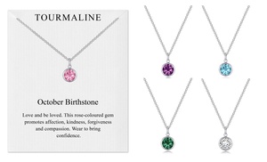 Philip Jones Birthstone Necklace with Zircondia Crystals