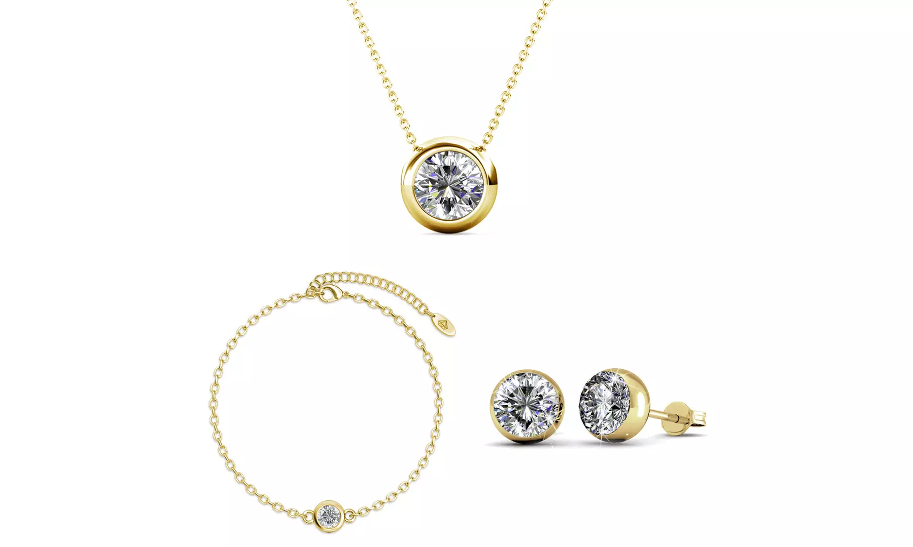 Collane, orecchini e bracciali con cristalli