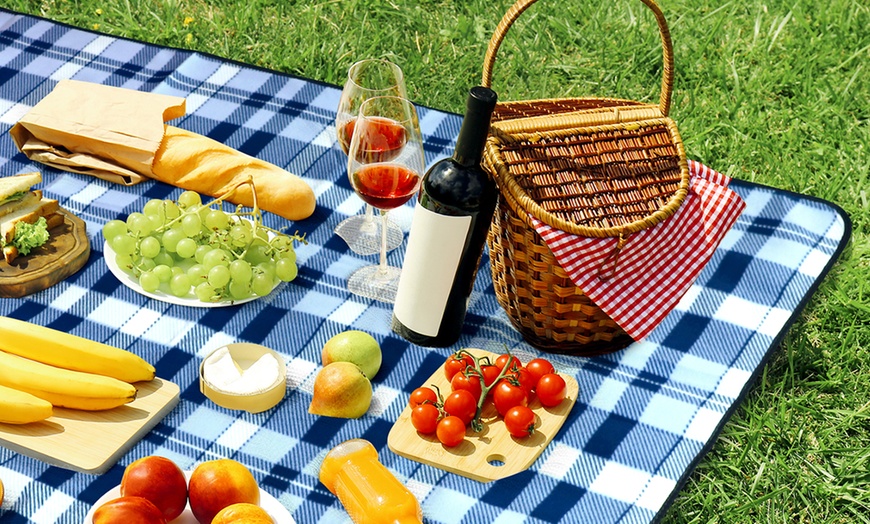 Image 29: Folding Picnic Rug Mat with Carry Handle