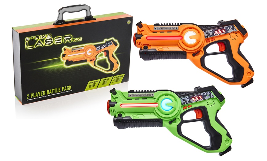 Image 1: Strike Laser Tag Two Blasters with Carry Box Set