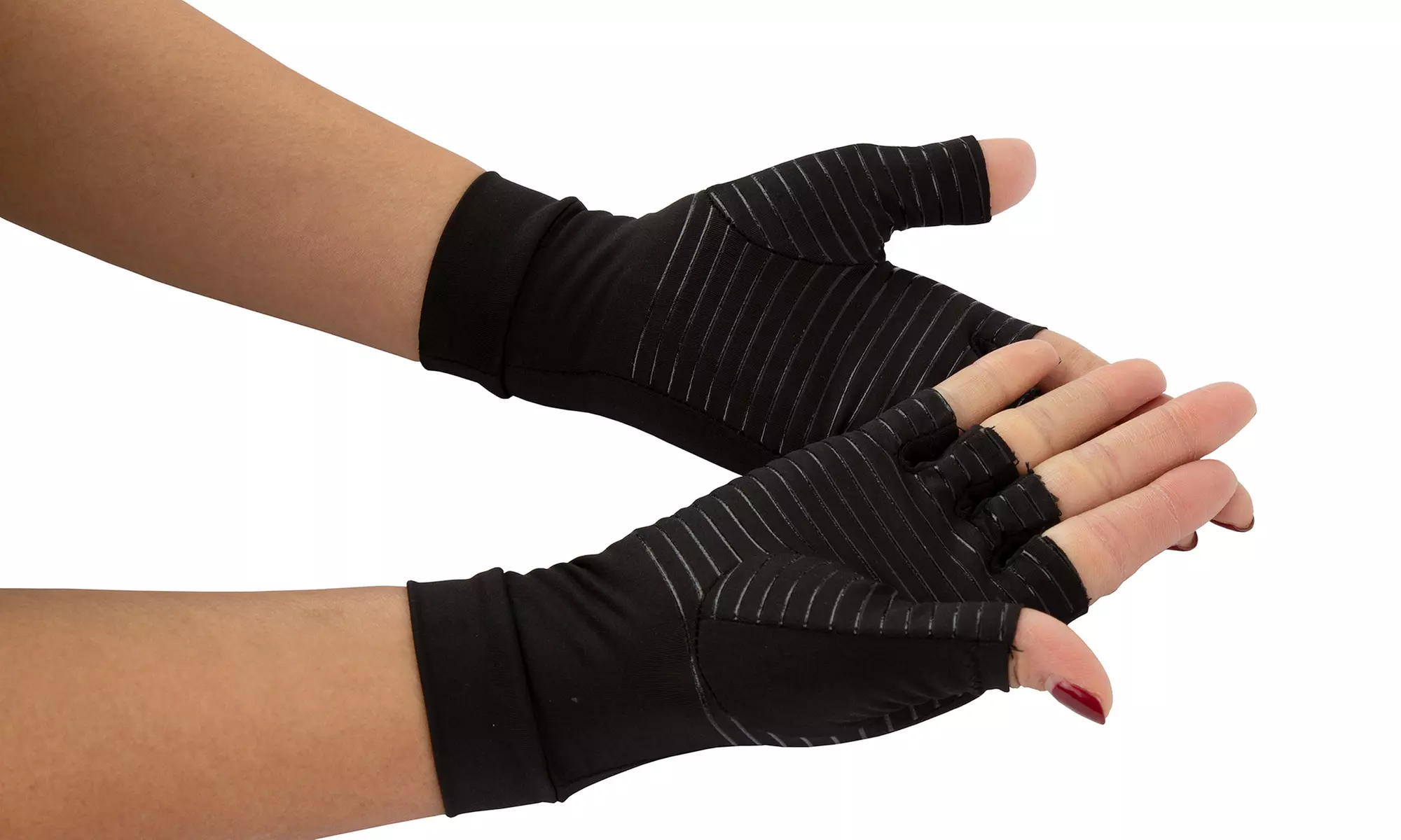 One or Two Pairs of Copper-Infused Compression Arthritis Gloves - Primary Image