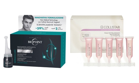 12 o 15 fiale anticaduta rivitalizzanti Biopoint per uomo o Collistar per donna