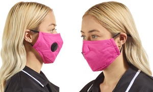 3-Pack of Ladies Pink Valved Face Mask 