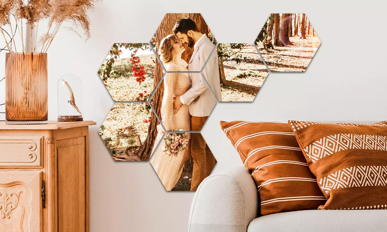 Photo sur hexagones en 2, 4, 6, 8 ou 12 pièces avec HelloDeco (jusqu'à 77% de réduction) - Primary Image