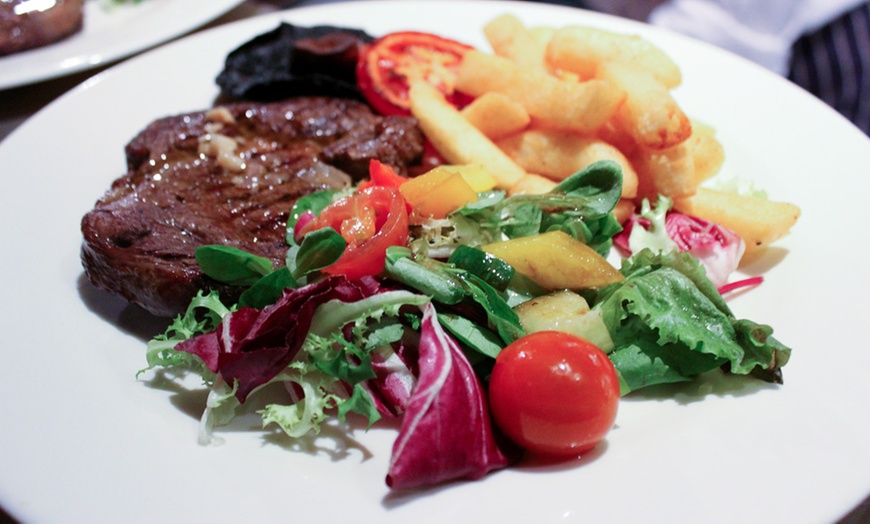 Image 1: Two-Course Steak Dinner with Wine