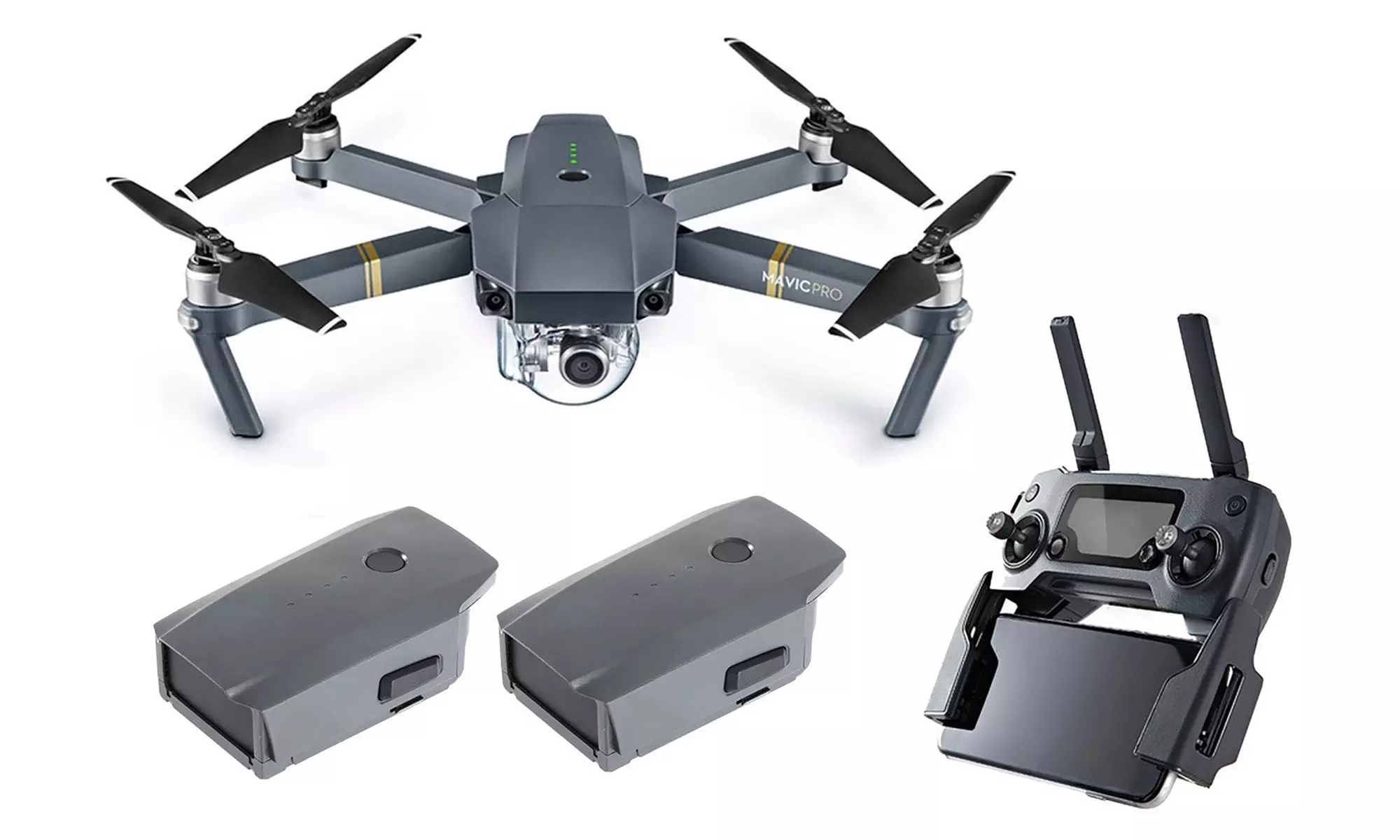 DJI Mavic Pro Drone with Gimbal-Mounted 4K Camera, WiFi, and Optional Backup Battery - Primary Image