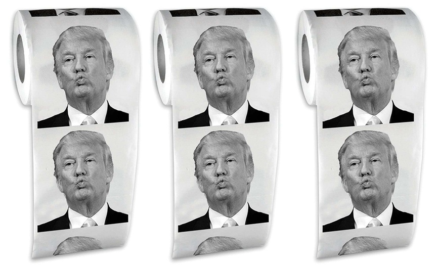 Image 10: Up to Four Donald Trump or Boris Johnson Novelty Toilet Paper Rolls