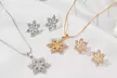 1 ou 2 ensembles de collier et boucles d'oreilles en forme de flocons de neige - Image 2
