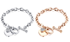 Heart Toggle Encrusted Bracelet with Crystals from Swarovski®