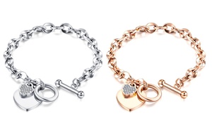  Heart Toggle Encrusted Bracelet with Crystals from Swarovski® 