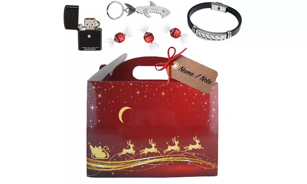 Coffret cadeau de Noël pour homme ou femme au choix avec chocolats Lindt et bijoux ornés de cristaux Swarovski® - Image 3