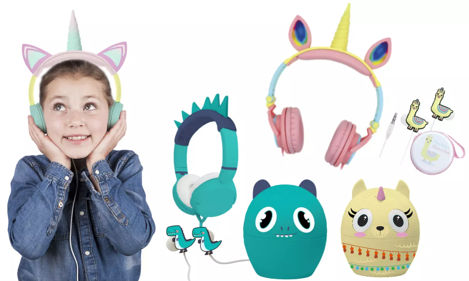 Kids' LED Light-Up Headphones or Gift Set with Headphones, Earbuds, and Speaker - Primary Image