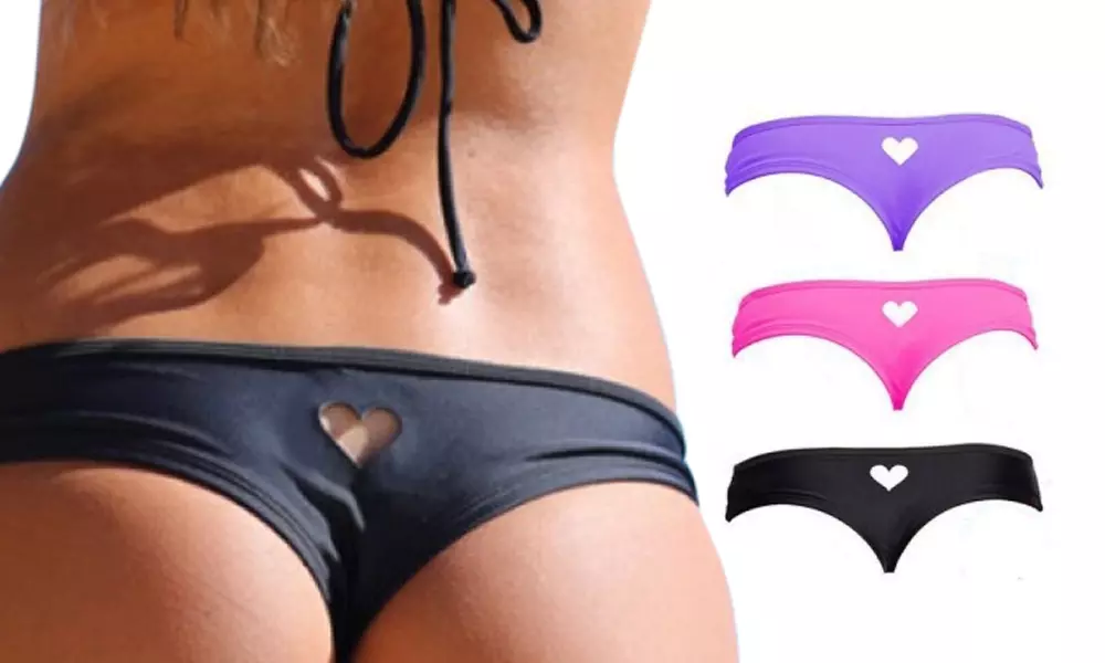1 ou 2 bas de maillot tanga échancré avec découpes "cœur" - Primary Image