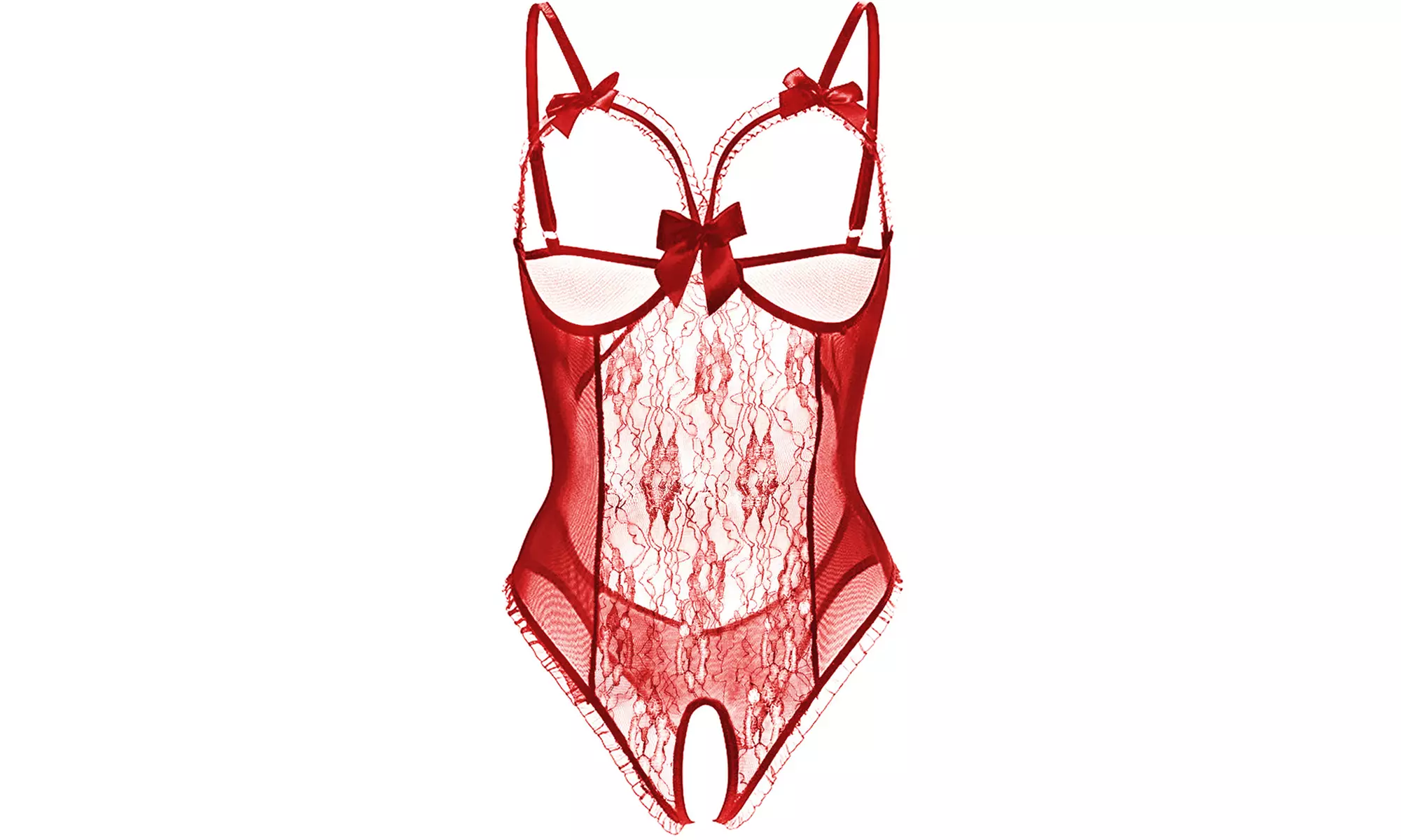 Open Bra Crotchless Lace Bodysuit | Groupon Goods