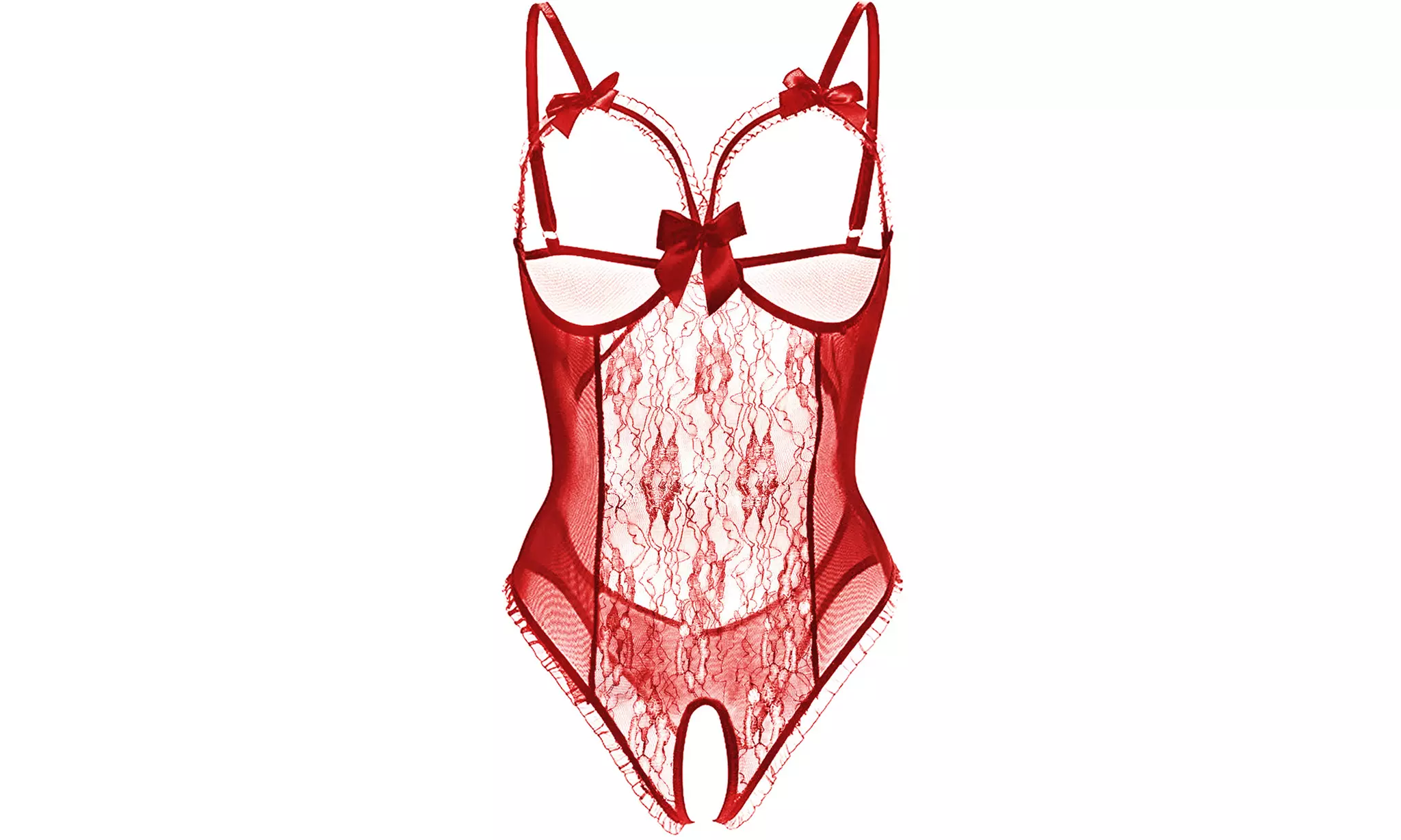Open Bra Crotchless Lace Bodysuit | Groupon Goods