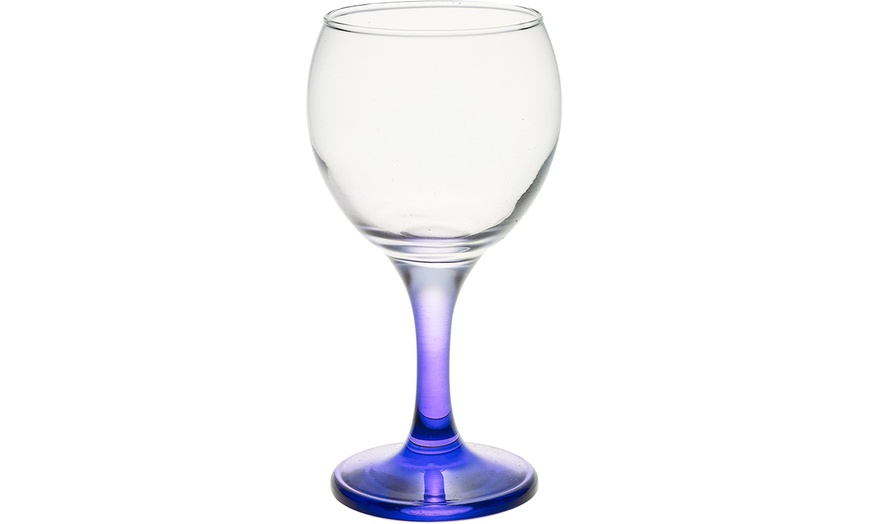 Image 8: Six or Twelve Coloured Stem Wine Glasses