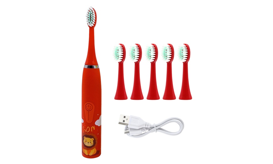 Image 7: Kids' Smart Electric Toothbrush with Eight Heads