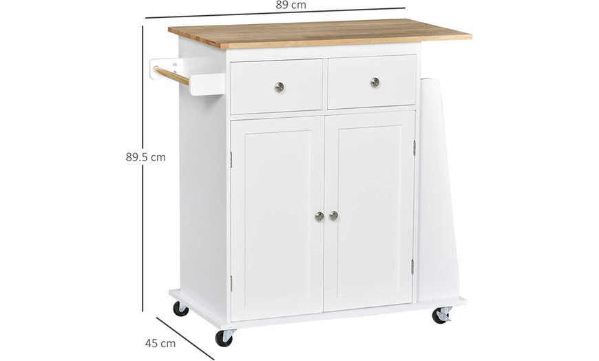 Image 35: HomCom Kitchen Trolley Cart