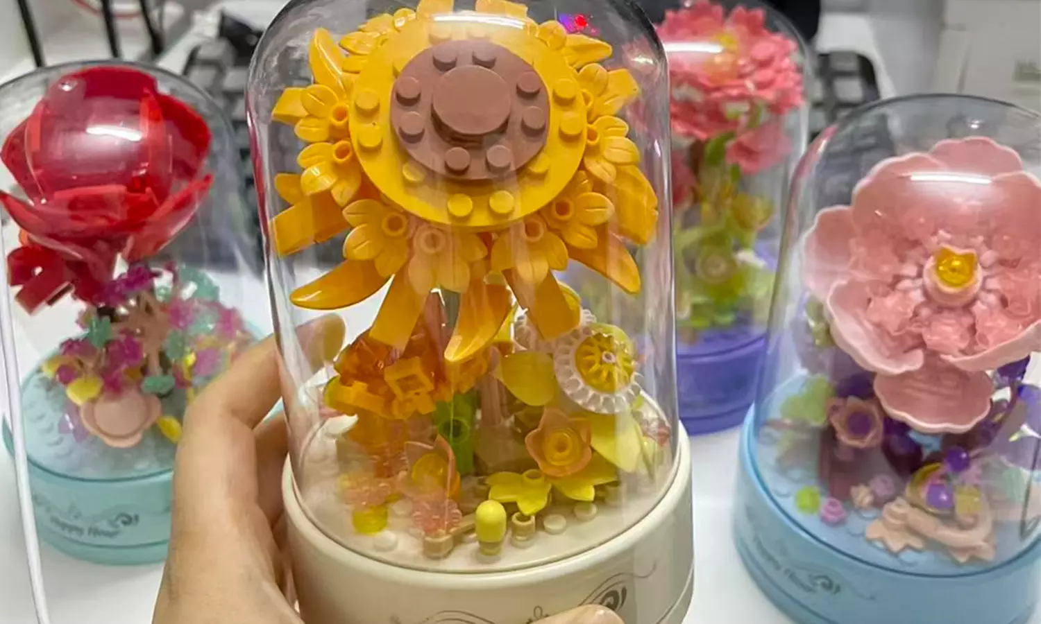 Blumenstrauß-Bausteinset mit integrierter Musikbox