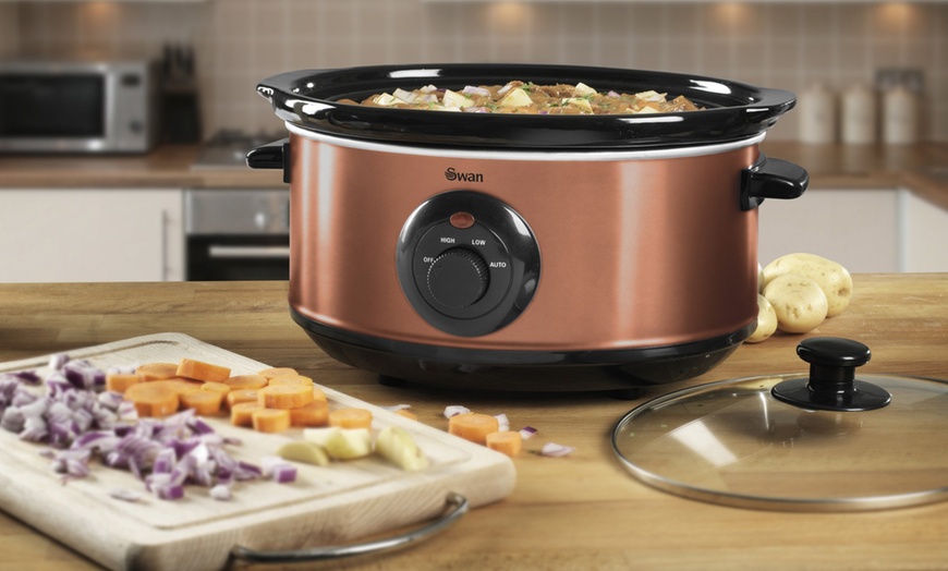 Image 1: Swan Copper Slow Cooker