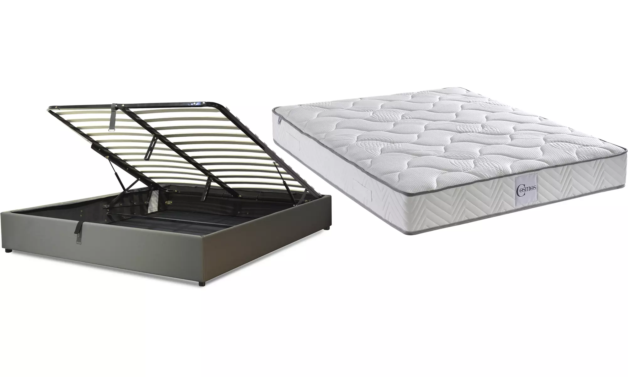 Lit coffre Cômes simili cuir, coloris au choix