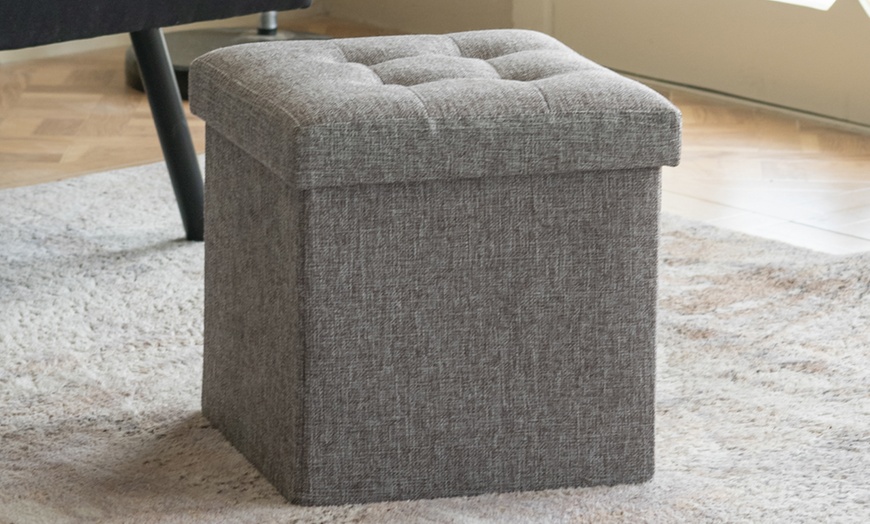 Image 1: Folding Ottoman Storage Benches with Hidden Storage
