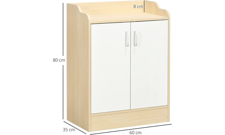 Image 6: HomCom Modern Shoe Storage Cabinet