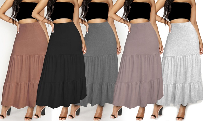 tier maxi skirt